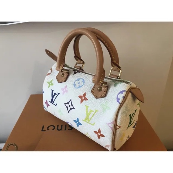 New!! Louis Vuitton White Multicolor Nano Speedy bag - Picture 2 of 16